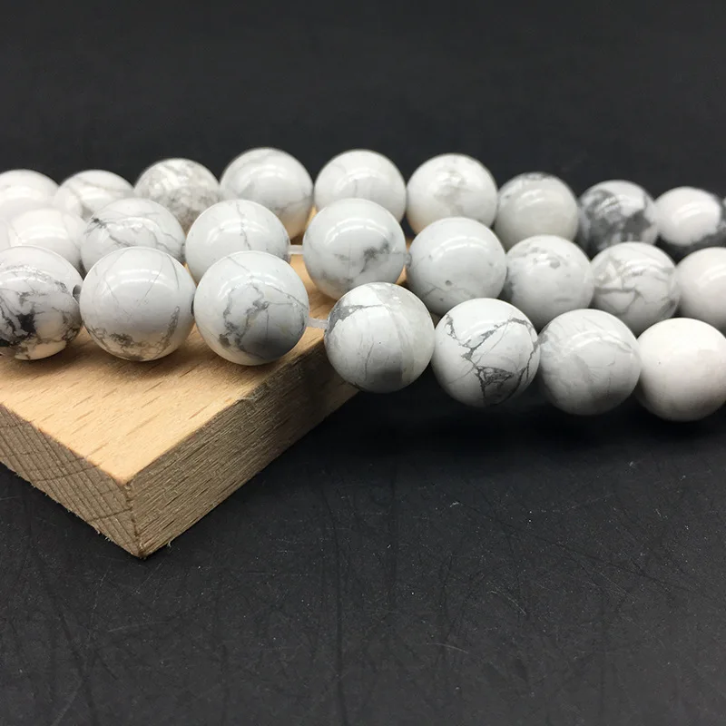 Натуральный драгоценный камень белый бирюзовый говлит бусины 4 мм 6 8 10 12 браслет