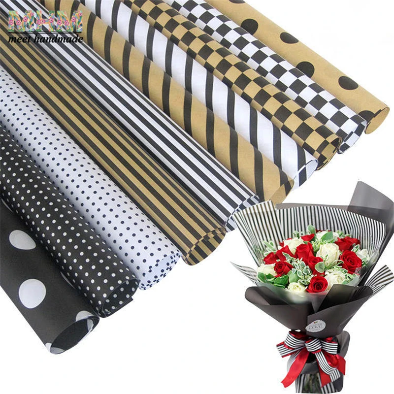 

10pcs Christmas Kraft Paper Gift Packaing Craft Paper 60*60cm Flowers Bouquet Wrapping Christmas Decor for Home