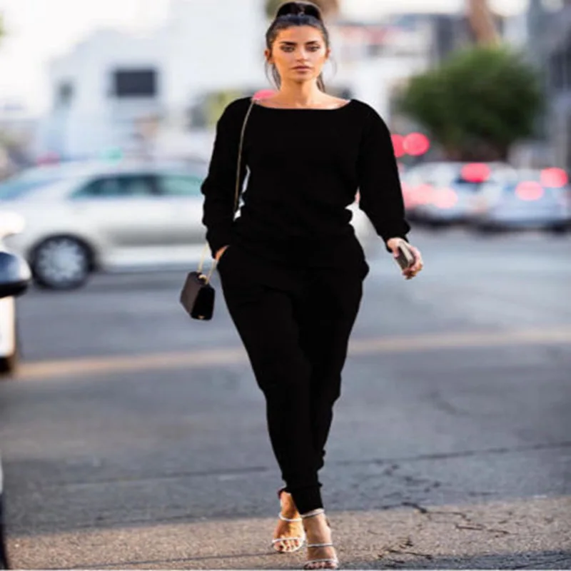 Женский спортивный костюм с длинным рукавом и брюками карандаш|Наборы для
