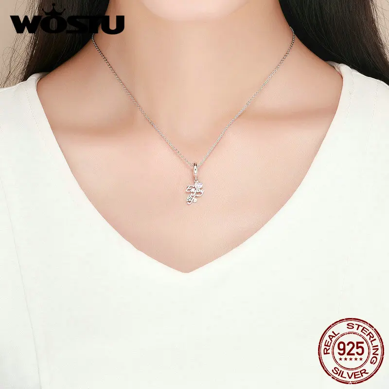 WOSTU 100% подлинные подвески из стерлингового серебра 925 пробы подвеска бисера