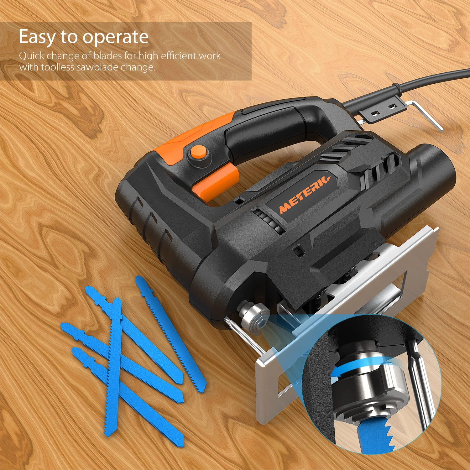 Meterk электрическая пила для металла дерева Многофункциональный резак с 4 шт.