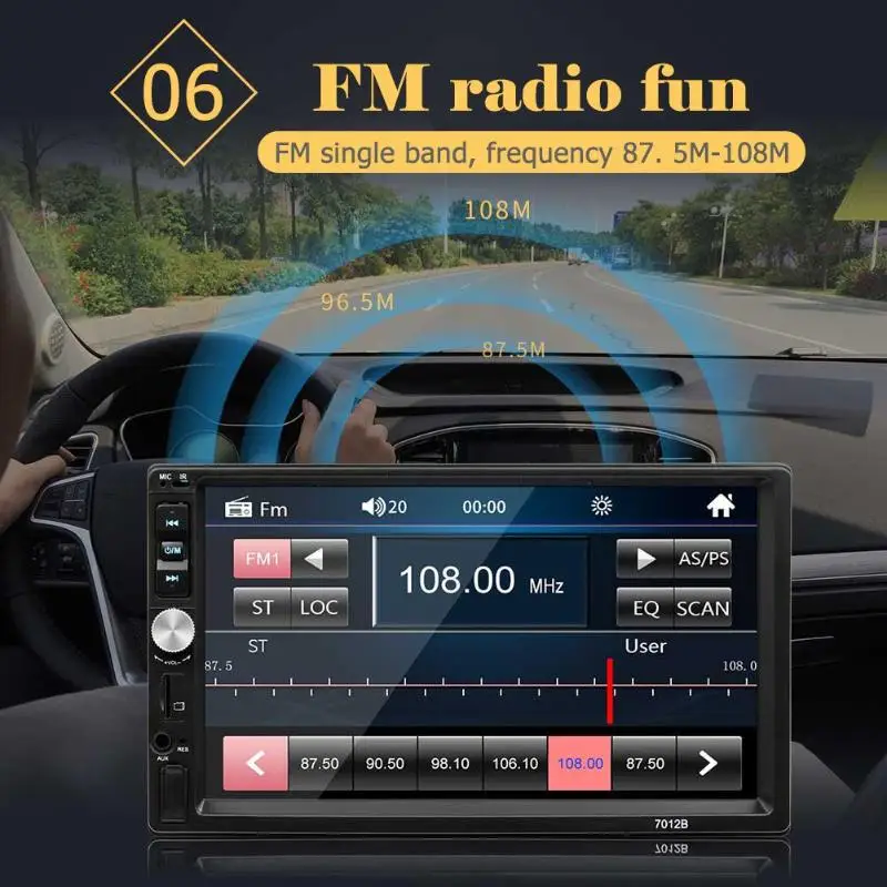 SWM 7012B 7in двойной DIN 2din Bluetooth музыкальный Автомобиль Стерео MP5 плеер AUX вход USB FM