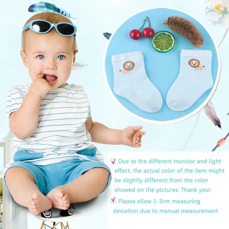 Kids Boy Girls Cotton Soft Socks 7 Color Baby Cute Lion Pattern Autumn Winter for 6-12M | Детская одежда и обувь