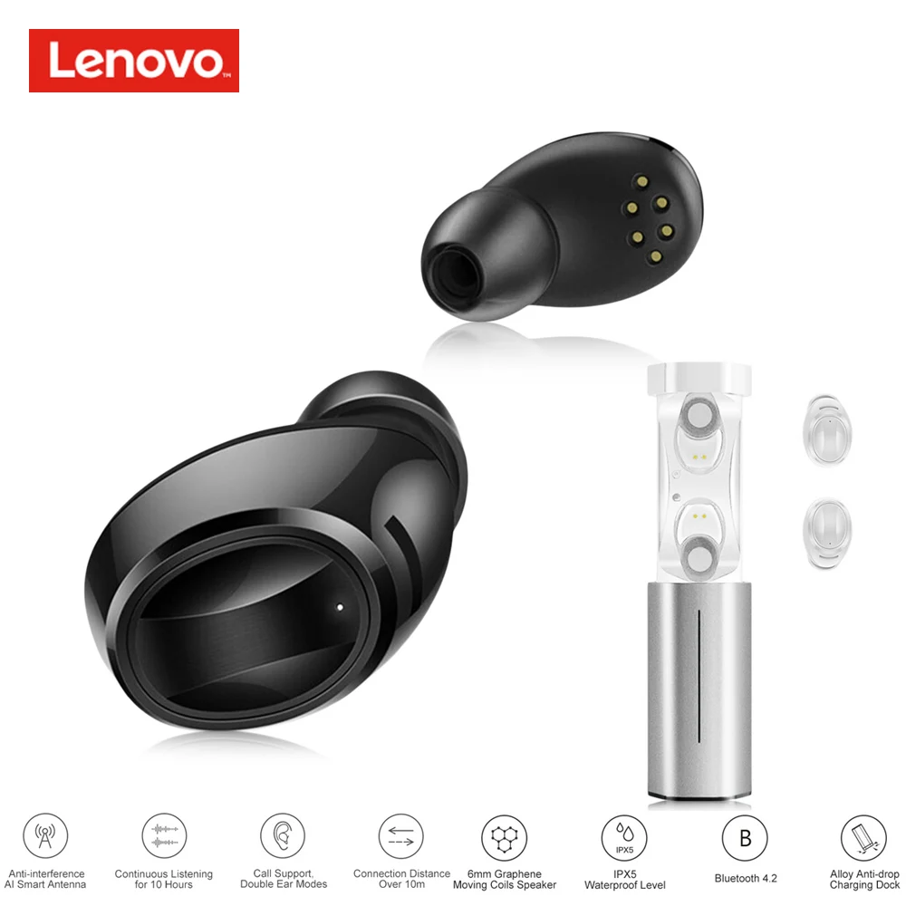 Lenovo Air наушники вкладыши TWS True беспроводные Bluetooth стерео IPX5 водонепроницаемые с