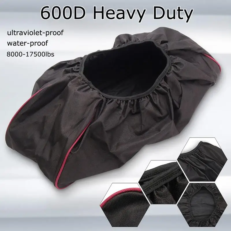 

Durable 600D Soft Waterproof Winch Dust Cover Driver Recovery 8,000 -17,500 Lbs Black Car Protection Accessories