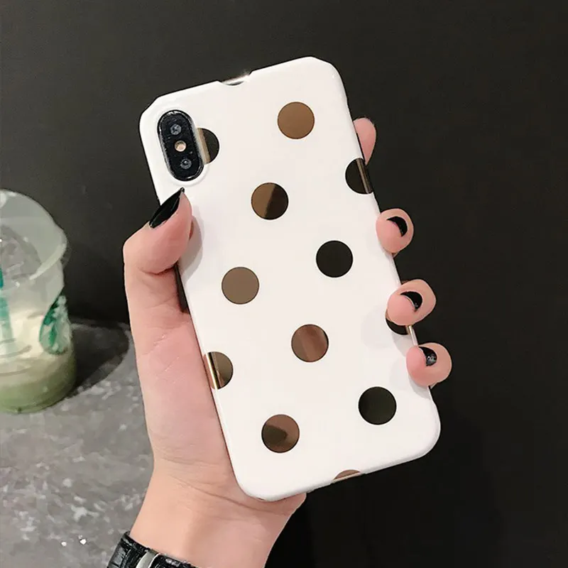 Чехол для Телефона iPhone 7 6 6S 8 Plus роскошная Милая Золотая волна глянцевая Мягкая