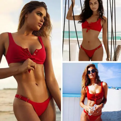 Sexy Women Button Bandage Beachwear Bikini Set Holiday Swimwear Pool Swimsuit Biquini Bathing Suit Monokini | Спорт и развлечения