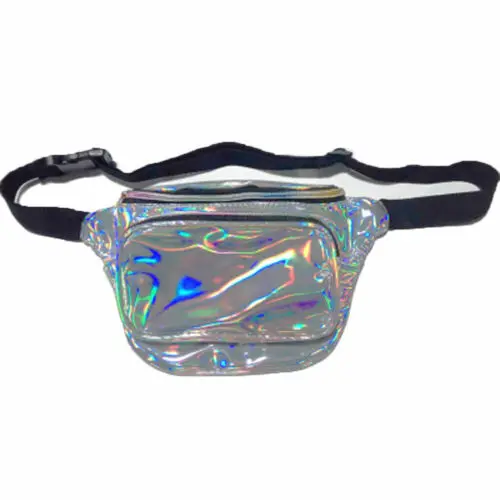 Голографическая поясная сумка с радужным узором для фестиваля через плечо сумки