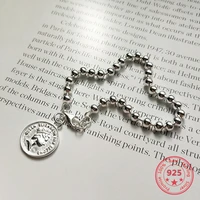 korea hot style pure 925 sterling silver bracelets for women delicate fashion coins pendant bracelets jewelry
