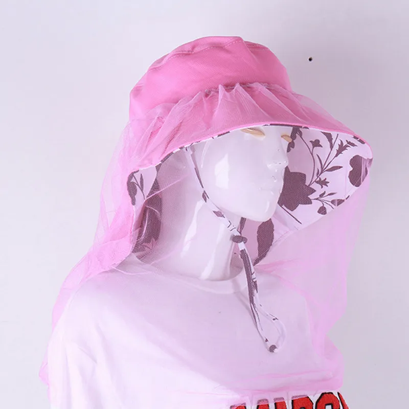 

Outdoor Sun Protective Bucket Hats Fishing Hiking Anti Mosquito Hat Detachable Mesh