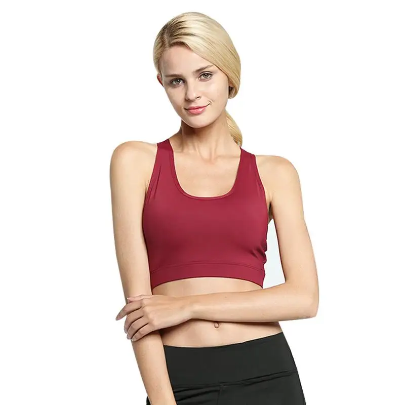 Workout Stretch Tank Top Women Push Up Sports Bra Yoga Vest Running Padded Underwear Seamless Brassiere top deportivo mujer | Спорт и