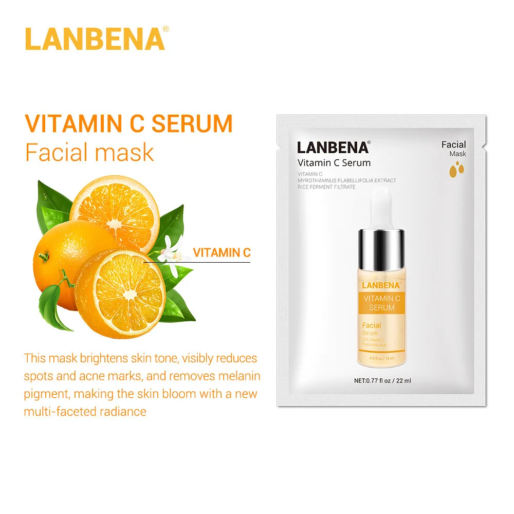 LANBENA черника VC Гиалуроновая кислота 24k золото шесть пептид сыворотка маска для