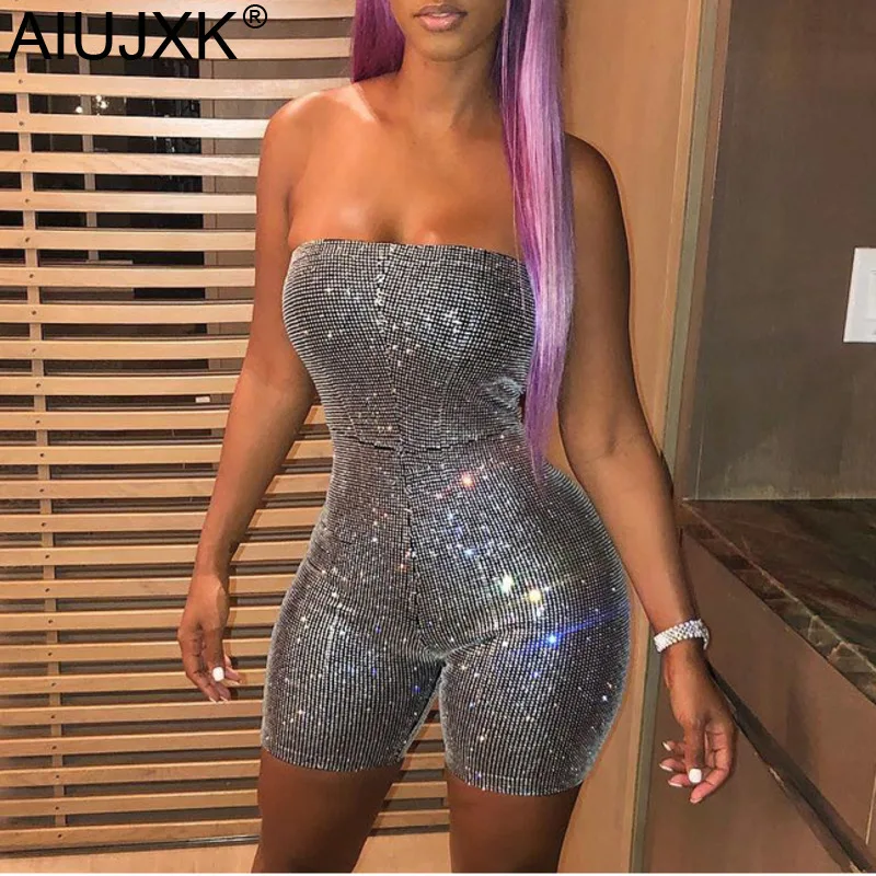 Женский комбинезон с открытыми плечами открытой спиной|Комбинезоны c шортами| |