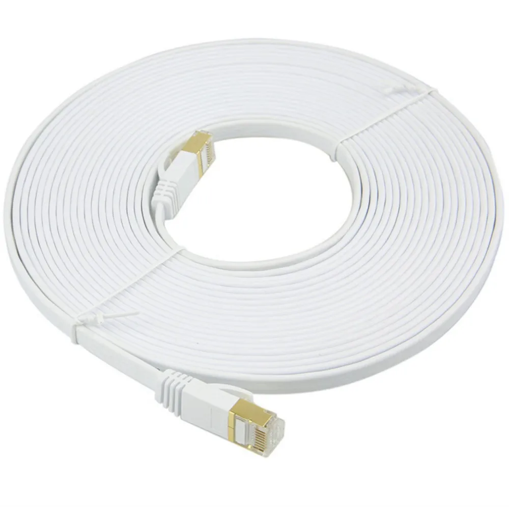 Плоский сетевой Ethernet кабель Lan Cat7 черные сетевые кабели UTP RJ45 20 м 15 10 5 3 2 1