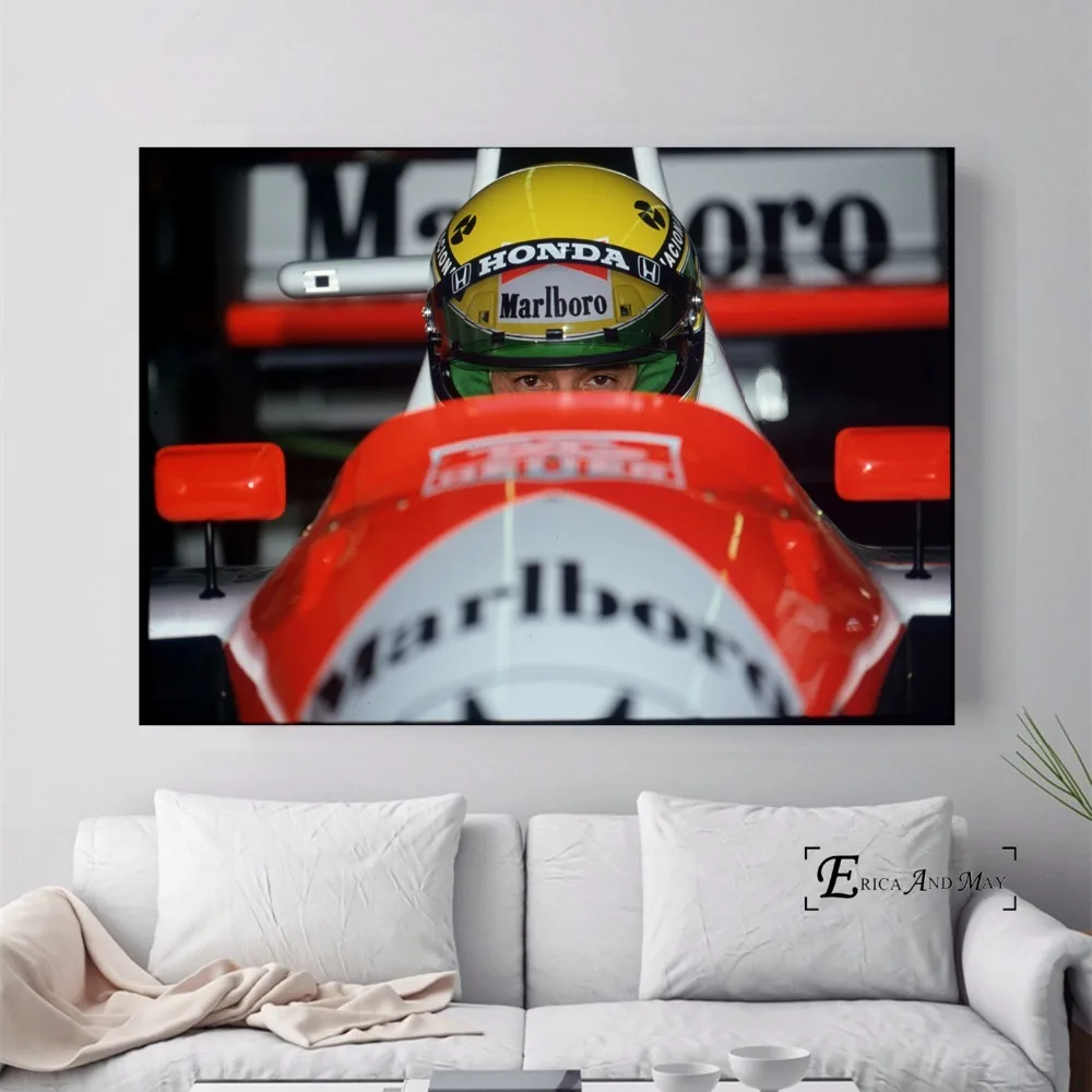 Винтажный постер Senna F1 Racer классическая картина маслом на холсте Настенная