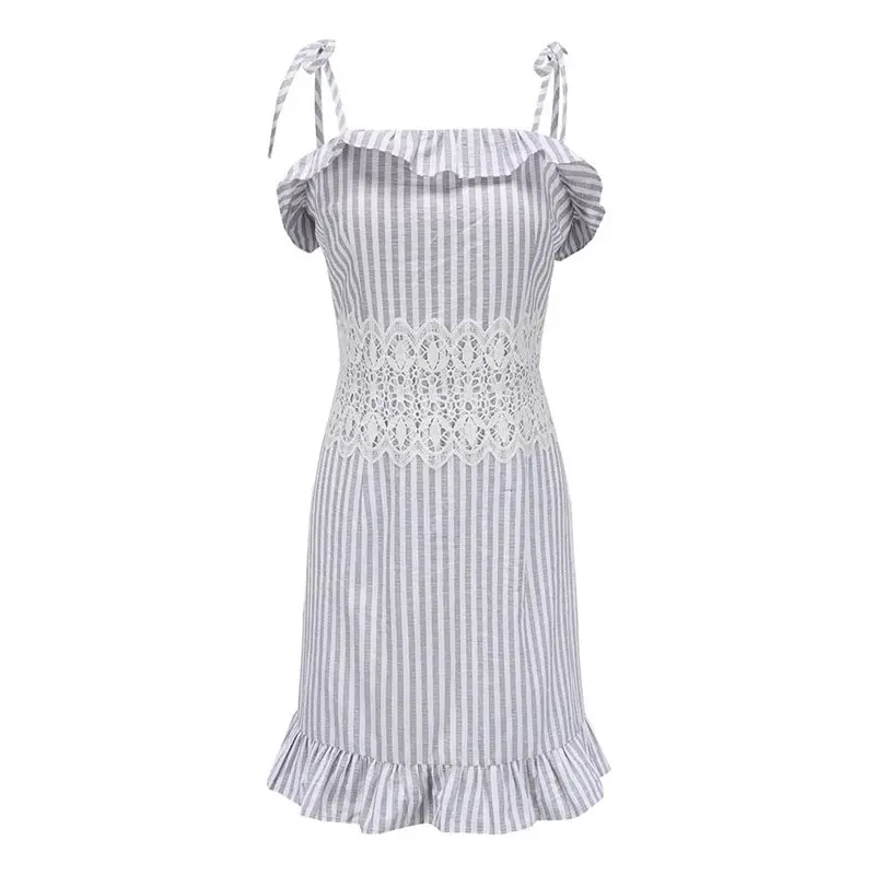 Лето Boho простой белый сладкий элегантные вечерние для женщин Мини платья