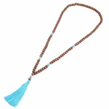 8MM108 коричневое ожерелье из сандалового дерева mala spirituality cuffle Bless