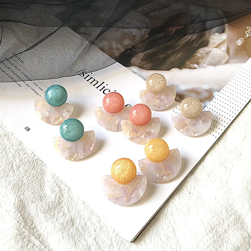 UJBOX смолы ацетат серьги гвоздики ASOS для женщин многоцветный геометрический