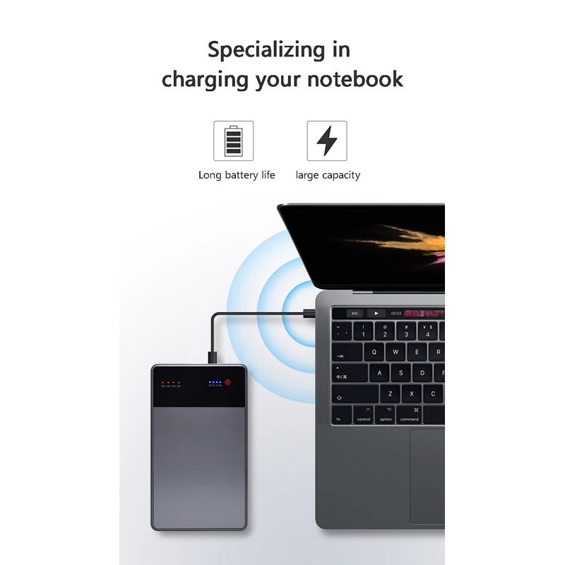 Новый 30000 мАч Ноутбук power Bank 3.5A 19 В в DC 2 USB внешний аккумулятор зарядное устройство