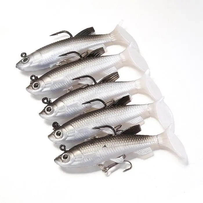 River Baits Bass Fishing Sea Lake Artificial Hooks Seaside Fish Rubber Lures Sharp Fields 5pcs Soft Pack | Спорт и развлечения