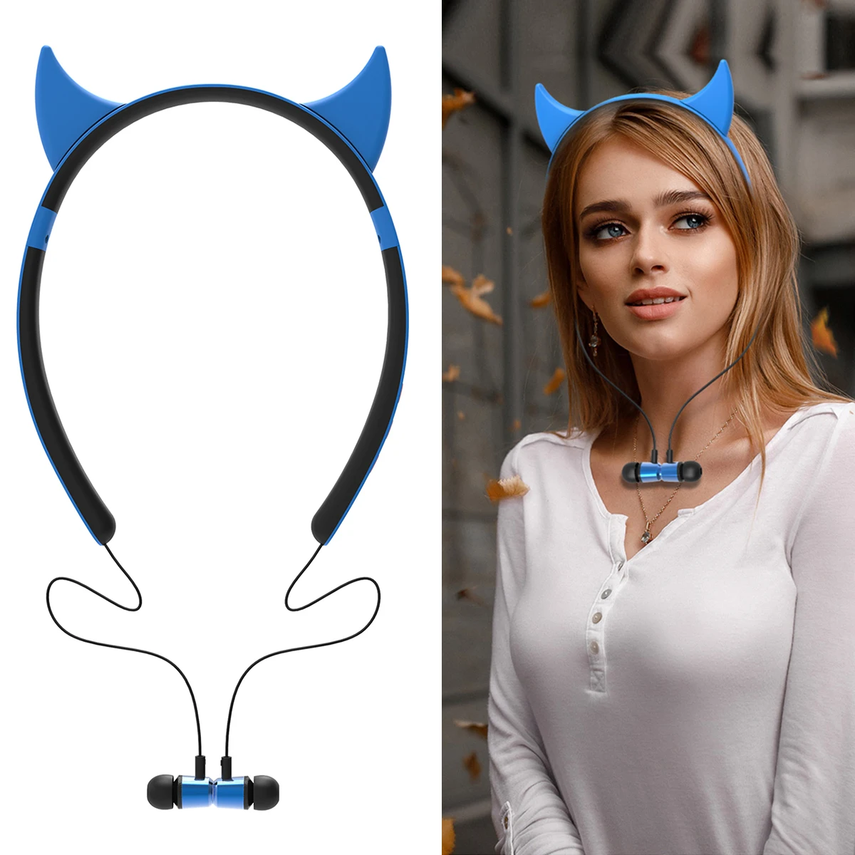 Bluetooth наушники SOONHUA с милыми кошачьими ушками магнитные спортивные вкладыши