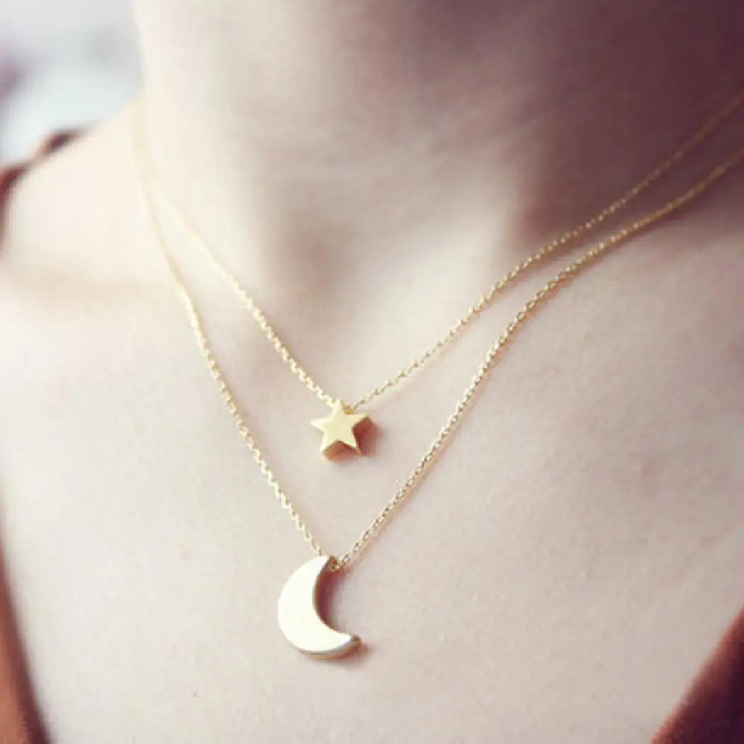 Новые модные женские туфли двухслойные Шарм цепи Подвеска со слоями Jewelry цепочки