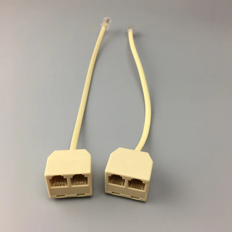 RJ11 6P4C 2 полосная розетка телефонный разъем разветвитель адаптер бежевый купить 10