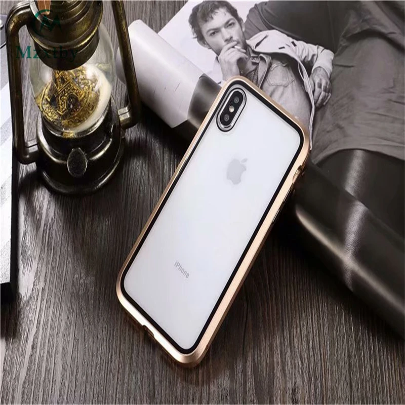9H закаленное стекло Передний + задний двухсторонний Магнитный чехол для iphone 6 7 8
