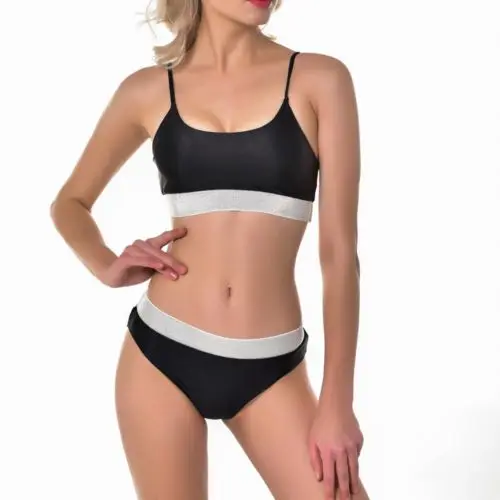 Женский сексуальный комплект из 2 предметов бикини лоскутный купальник с