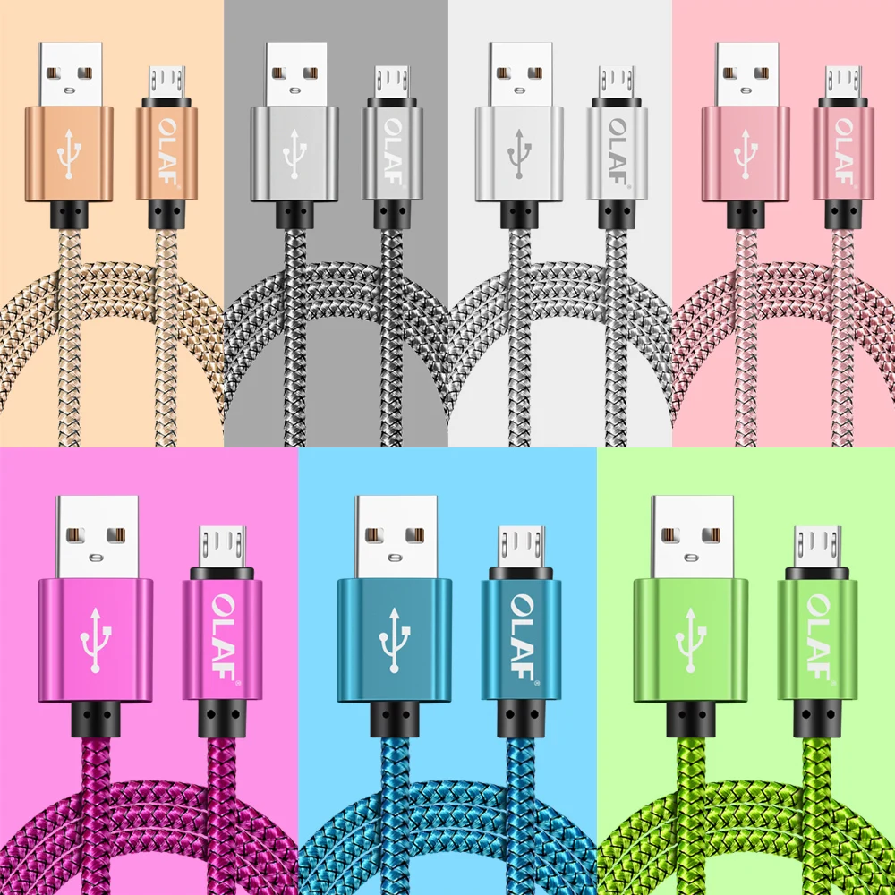 Кабель Micro USB OLAF 1 м 2 3 Быстрая зарядка синхронизация данных мобильный телефон Android