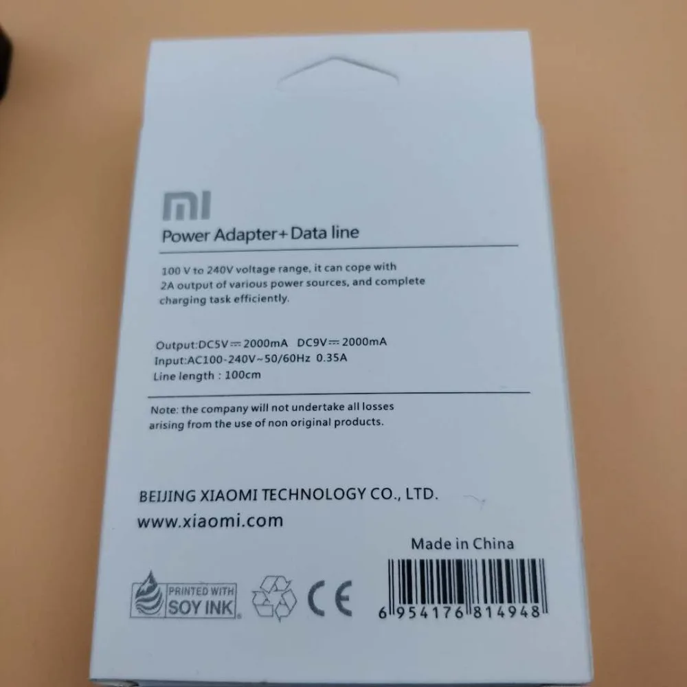 Оригинальное быстрое зарядное устройство XIAOMI 12 V 1.5A QC3.0 адаптер TYPE C кабель для