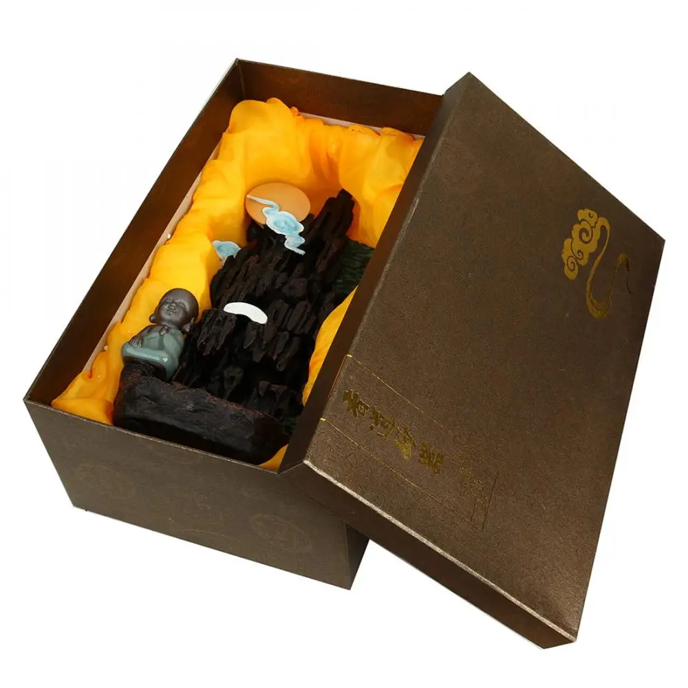 

Ceramic High Mountain Backflow Incense Burner Smoke Waterfall Incense Holder The Little Monk Censer Mountain River Handicrafts