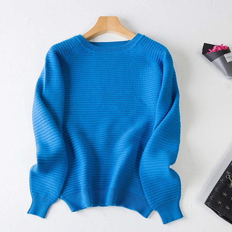 Зимний свитер женский кашемировый 2018 новый осенний круглый воротник шерстяной с