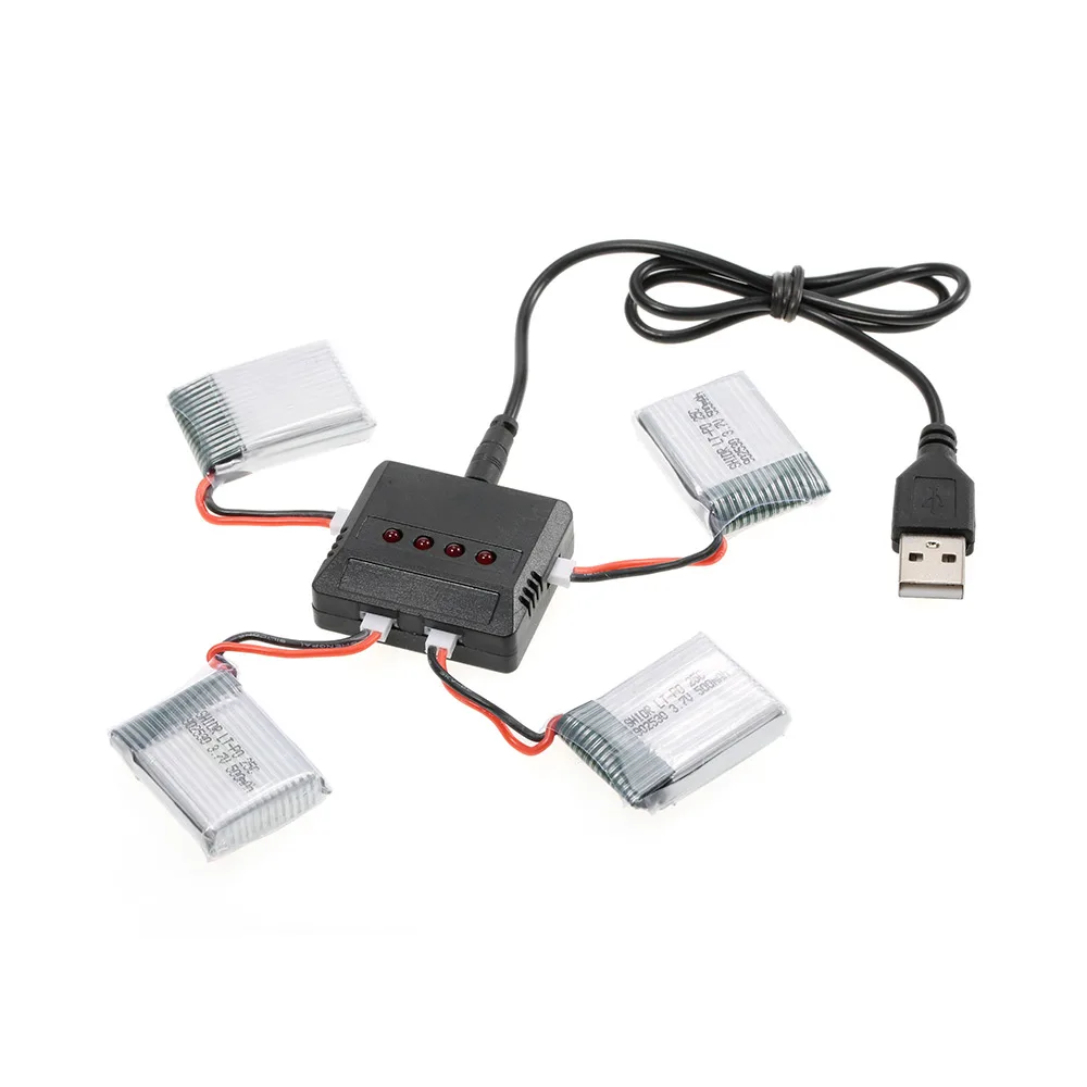 4 шт Li po батарея 3 7 V 500mAh с в 1 USB зарядное устройство Комплект для Wltoys F949 самолет Syma