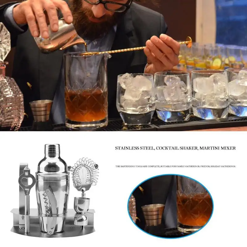7 шт./компл. шейкер для коктейлей из нержавеющей стали Бостонский Миксер мартини