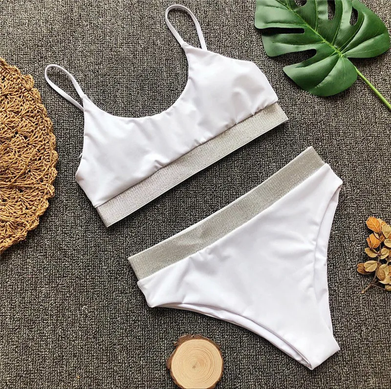 Новинка 2018 Женский комплект бикини с блестками пуш ап купальный костюм