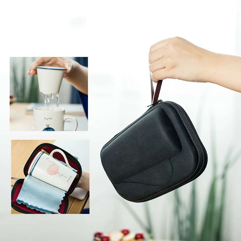 Zakka портативная дорожная кофейная кружка с чайным фильтром для заварки сумка