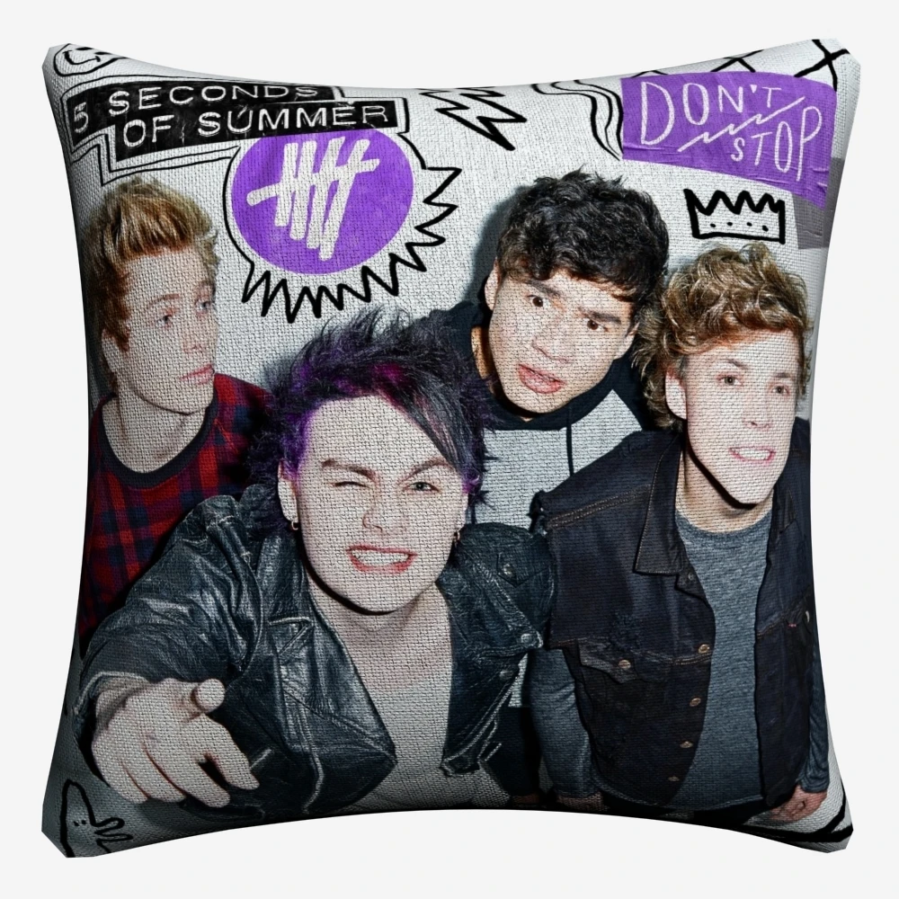 5sos Красивая музыкальная повязка Декоративная Подушка Чехол для дивана 45x45 см