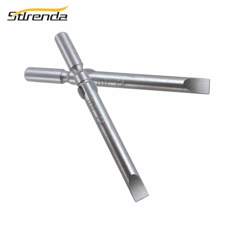 STLRENDA 10pcs Slotted Screwdriver Bit set 60mm/100mm S2 Steel Tip Flat Head Bits 5mm Round Shank Screw Driver Tools | Инструменты
