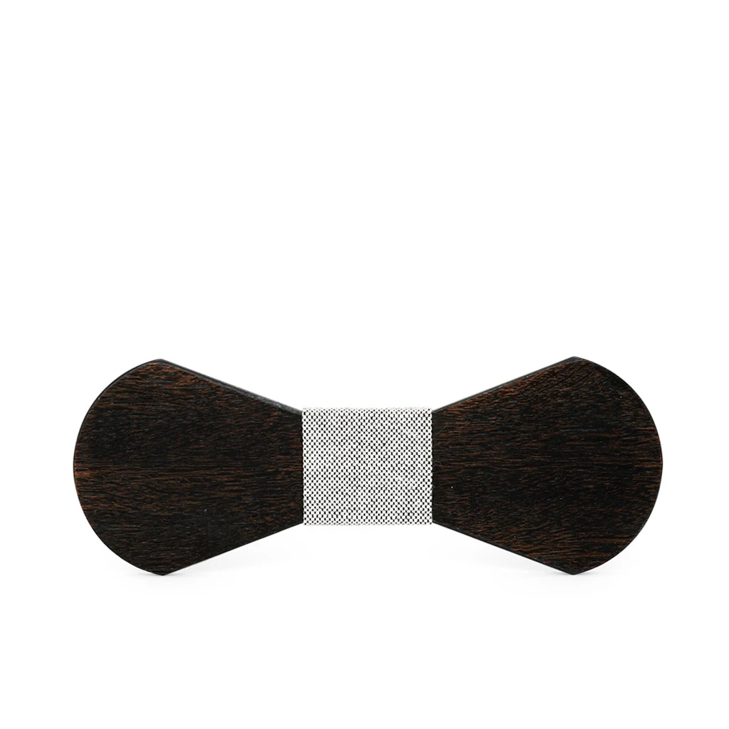 Галстук-бабочка из твердой древесины черный галстук-бабочка с геометрическим