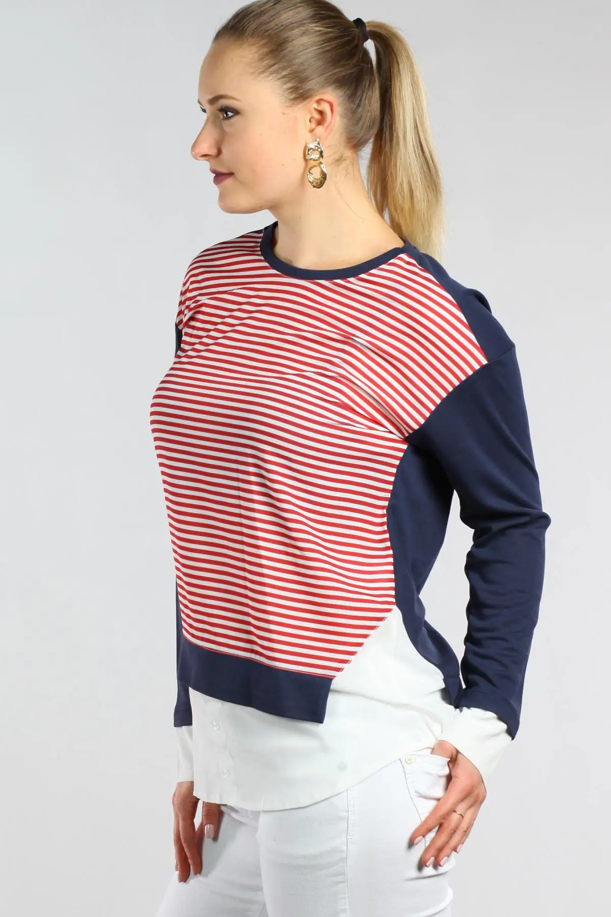 Sans Textile Женская темно-синяя рубашка Looking Tunik 65N9804 |