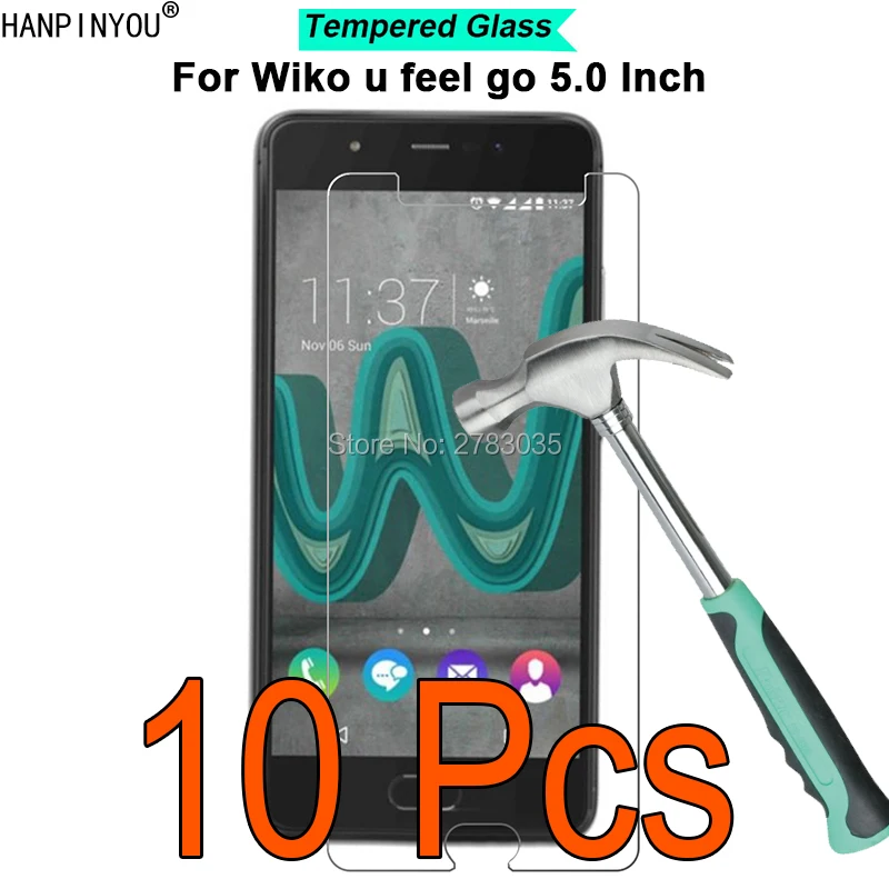 10 шт./лот для Wiko u feel go 5 0 дюйма твердость 9H 2.5D ультратонкая закаленная стеклянная