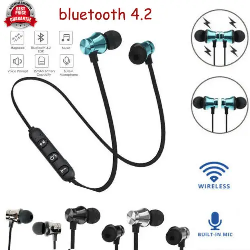 Металлические Магнитные беспроводные Bluetooth наушники Спортивная гарнитура