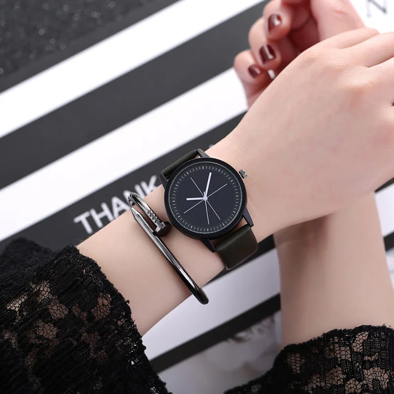 Квадрант женские часы черные деловые наручные модные спортивные Montre Femme кожаные