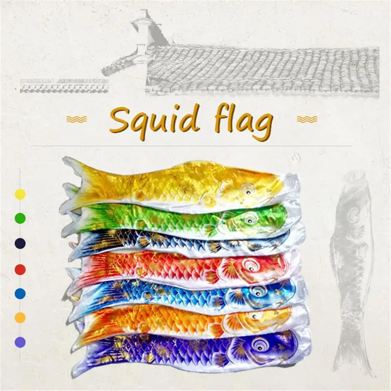 

3D Cartoon Colorful Fish Flag Koi Nobori Kite Carp Banner Japanese Restaurant Carp Spray Windsock Streamer 70cm 110cm decent