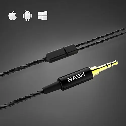 BASN EbonBC200 наушники в ухо со сменным кабелем MMCX шумоизоляция глубокий бас Эбеновое