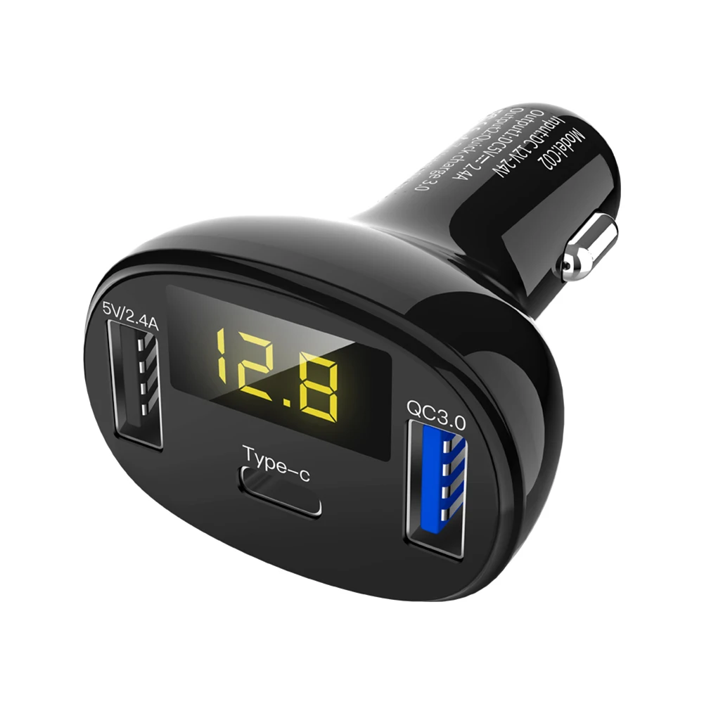 

Универсальное автомобильное зарядное устройство USB Type-C, быстрая зарядка QC3.0, автомобильное зарядное устройство, адаптер для автомобиля, быс...
