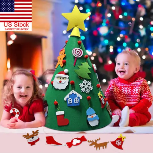 US 70*50 см 3D конус DIY ремесло Войлок Рождественская елка для маленьких мальчиков и