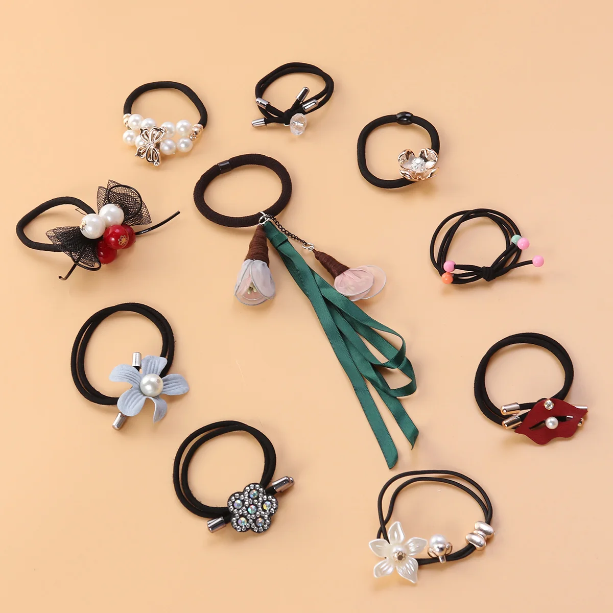 10 шт. лента для волос свадебный головной убор Модный Эластичный стильный милый