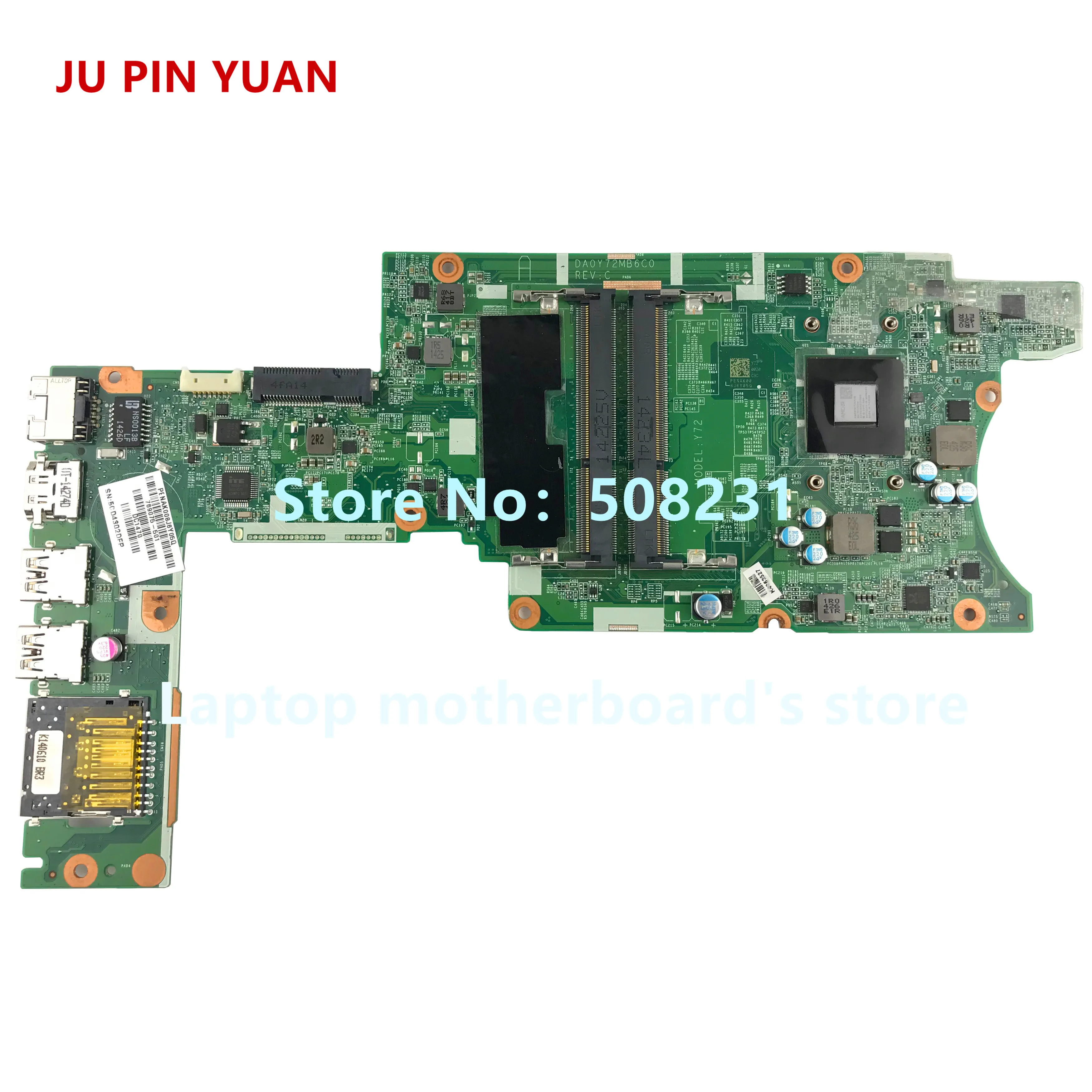 Материнская плата JU PIN YUAN 769075 501 DA0Y72MB6C0 Y72 для ноутбука HP Pavilion 13 A X360 13Z A|Материнские